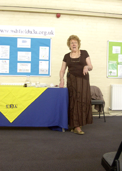 Barbara Bradley gives her talk at the June 2008 meeting - 
'Local Lives & Legends' 