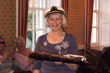 Joan McDonald sporting the Commodore's hat